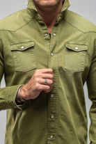 Ranger Denim Snap Shirt In Avocado - AXEL'S