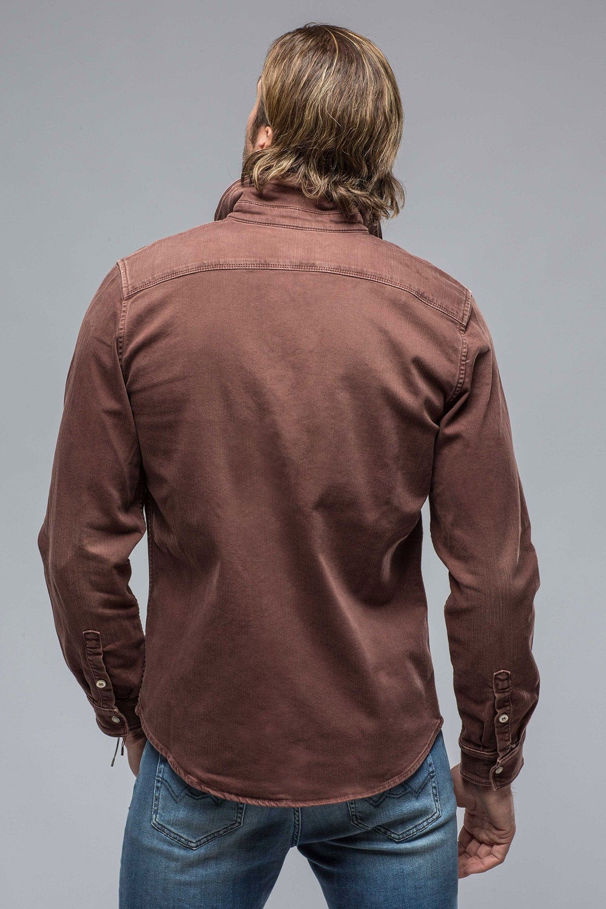 Ranger Colored Denim Snap Shirt In Mogano - AXEL'S