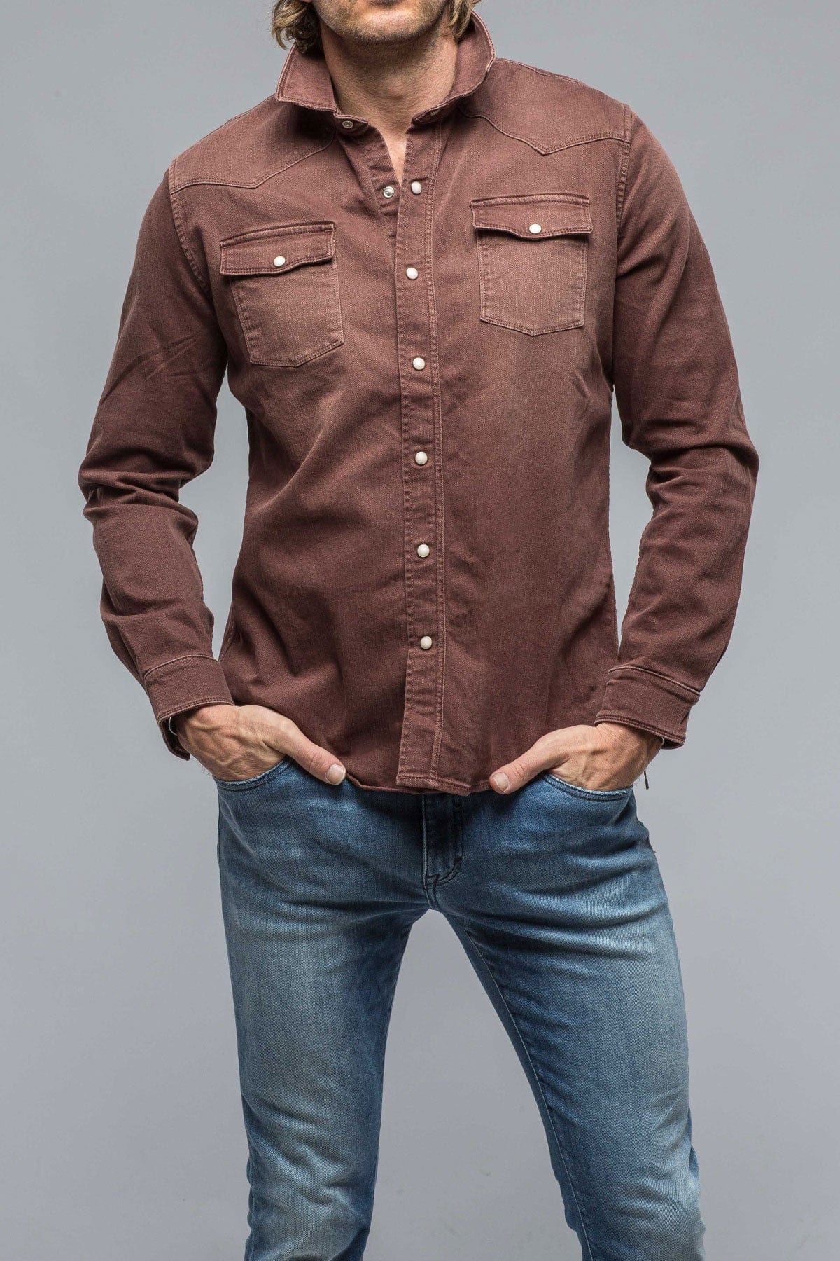 Ranger Denim Snap Shirt In Mogano - AXEL'S