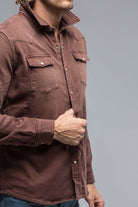 Ranger Colored Denim Snap Shirt In Mogano - AXEL'S