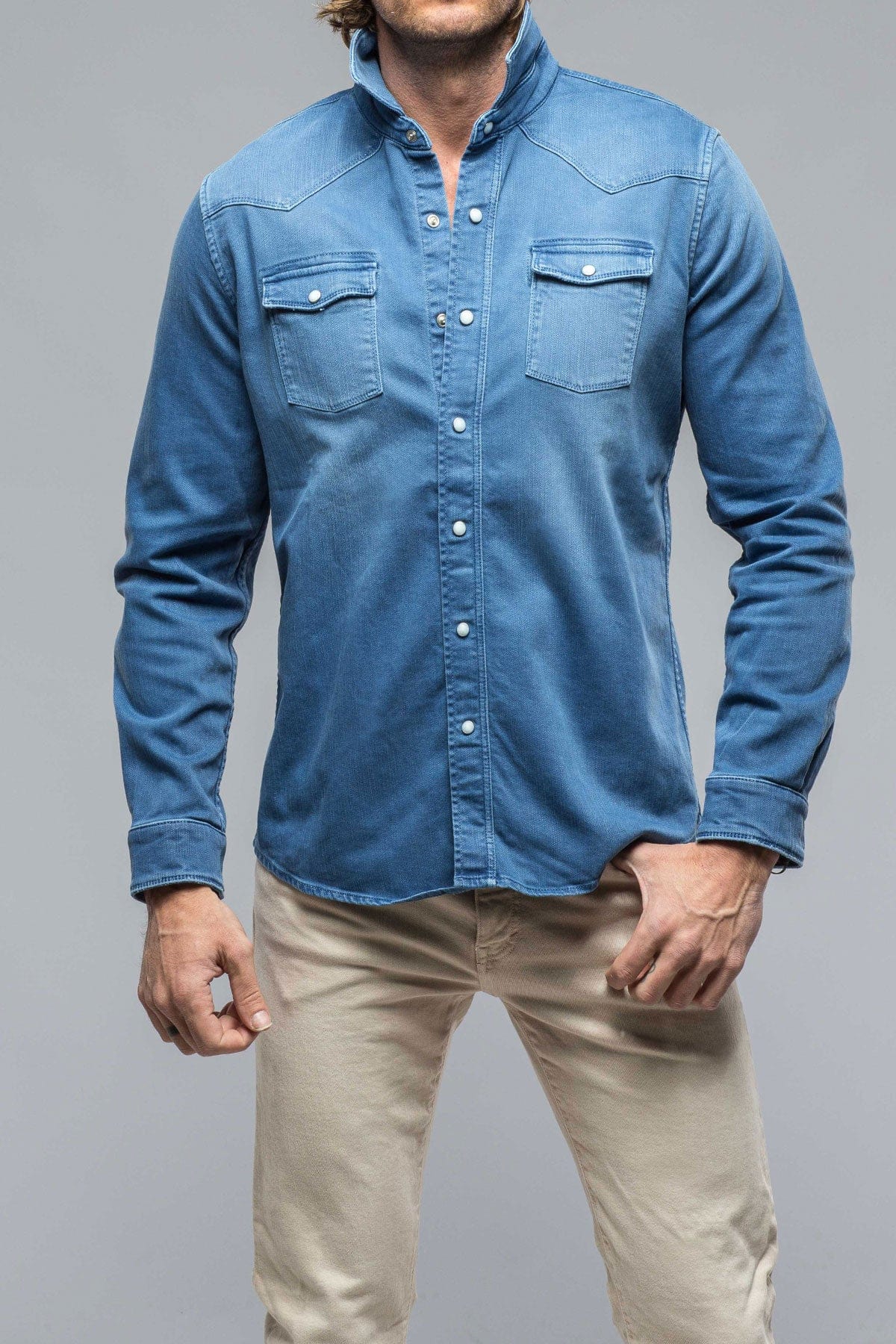 Ranger Denim Snap Shirt In Olympic Blue - AXEL'S