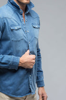 Ranger Colored Denim Snap Shirt In Olympic Blue - AXEL'S