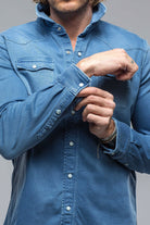 Ranger Colored Denim Snap Shirt In Olympic Blue - AXEL'S