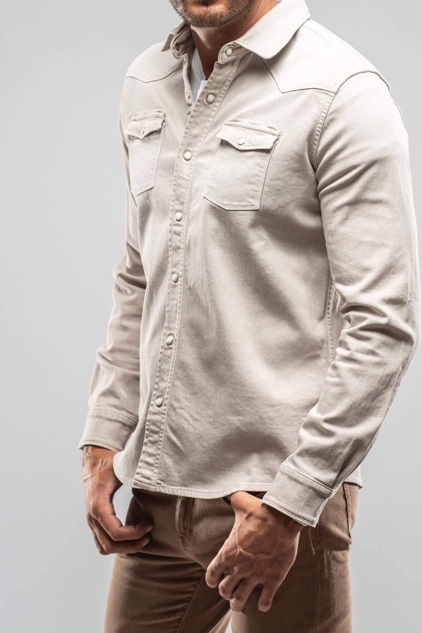 Ranger Denim Snap Shirt In Sasso - AXEL'S