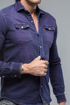 Roper Over-Dyed Western Snap Shirt In Mirtillo - AXEL'S