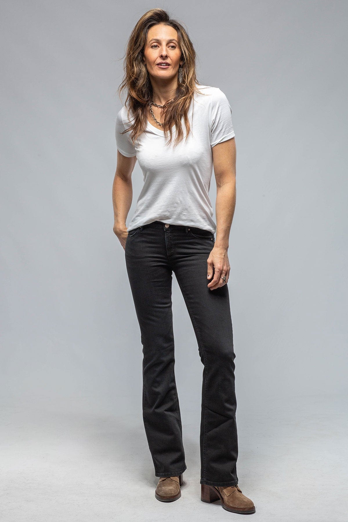 Tommy Flare Jeans In Washed Black - AXEL'S