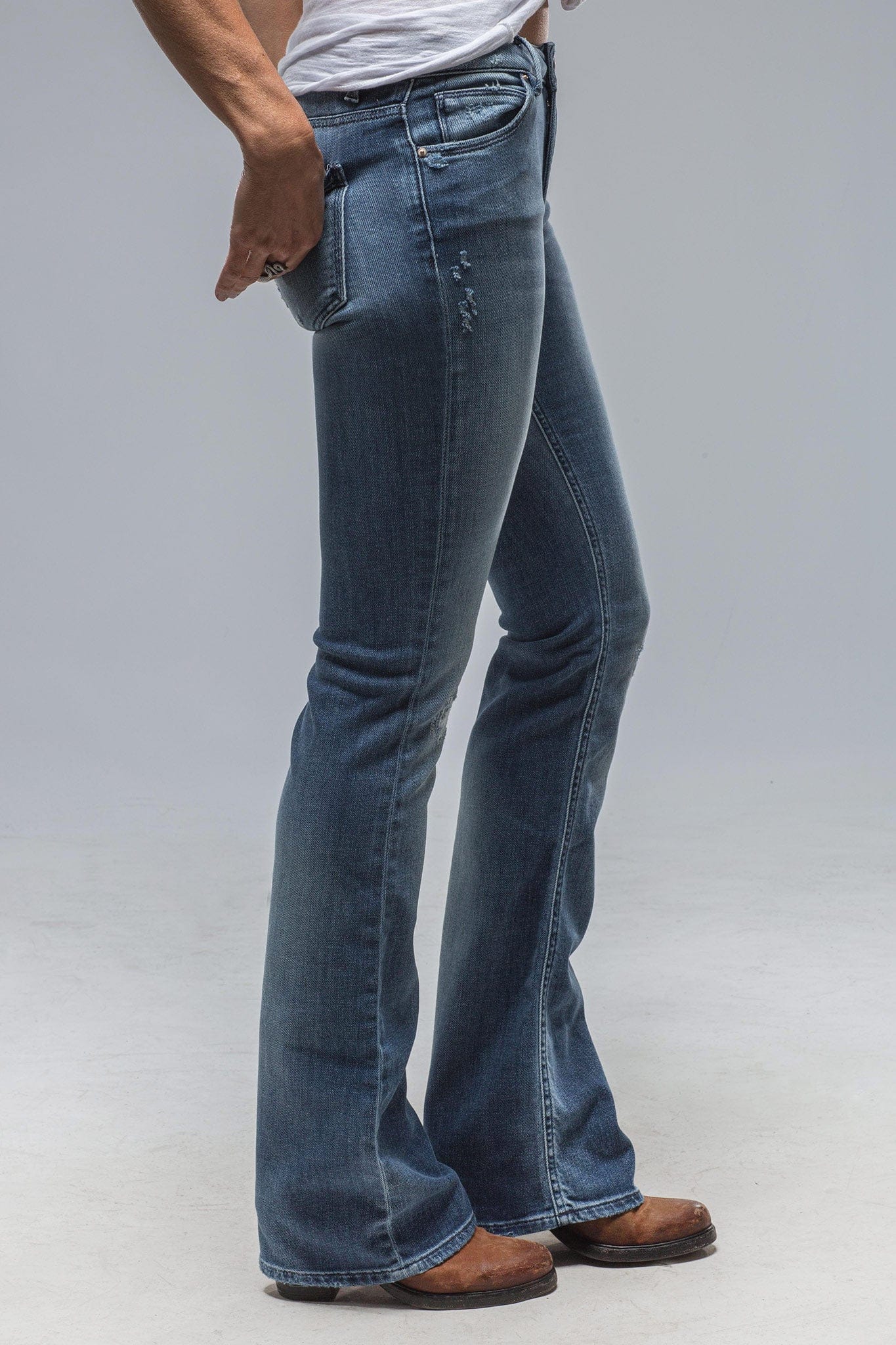 Tommy Ripped & Repaired Flare Jeans in Lt. Blue - AXEL'S