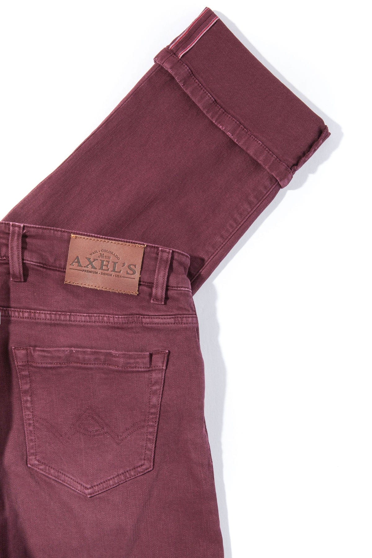 Tucson Selvedge Denim In Bordeaux - AXEL'S