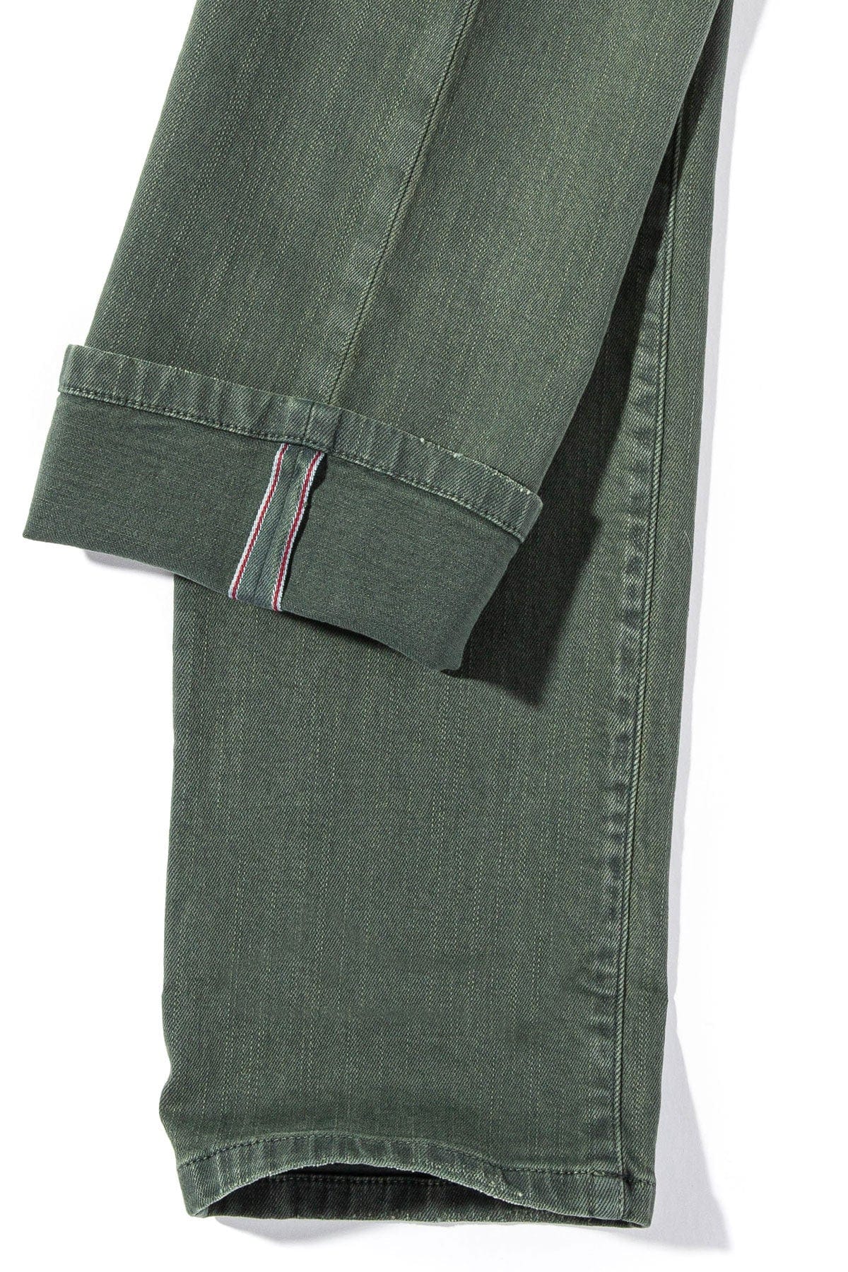 Tucson Selvedge Denim In Verde Loden - AXEL'S