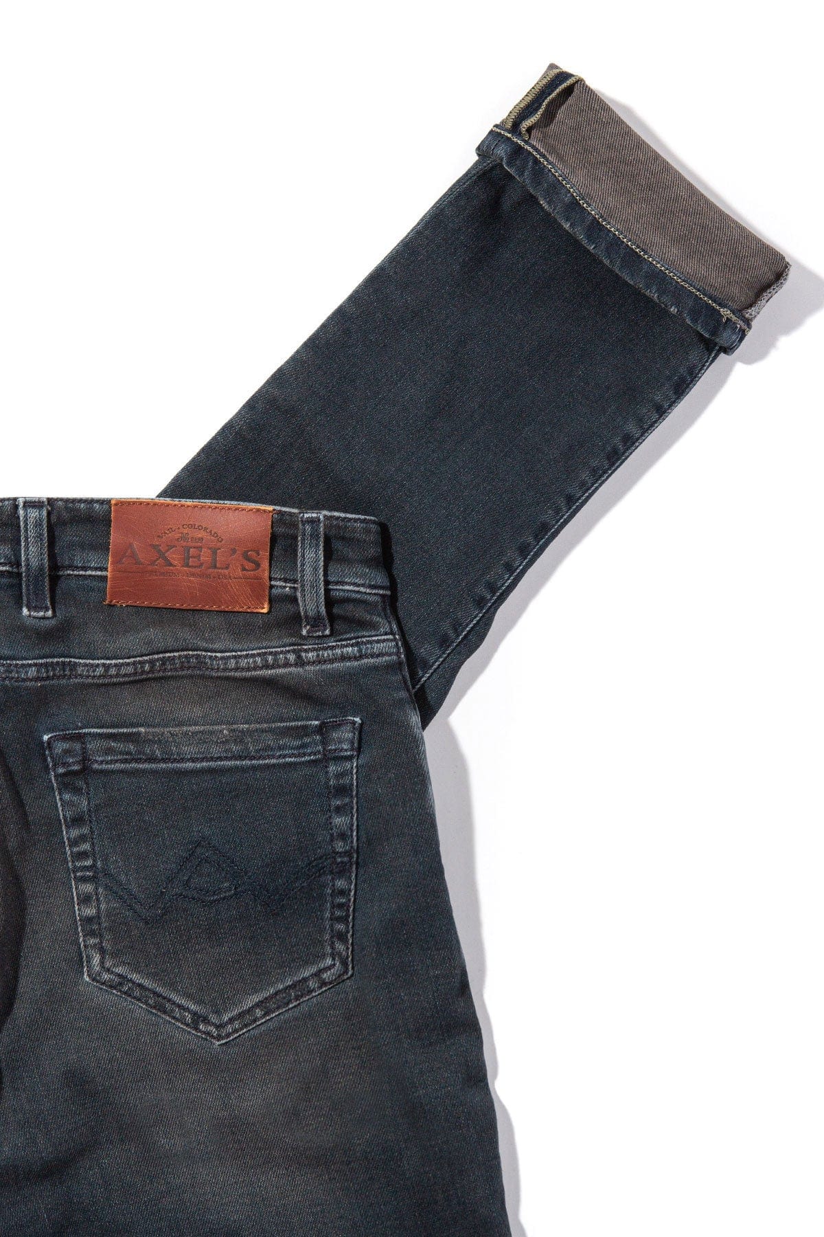 Waylon Over-Dyed Stretch Denim In Anthracite - AXEL'S