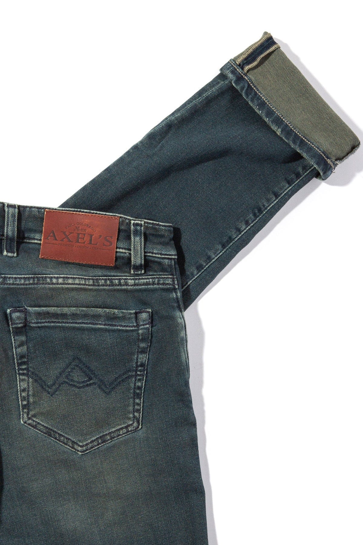 Waylon Over-Dyed Stretch Denim In Cactus - AXEL'S