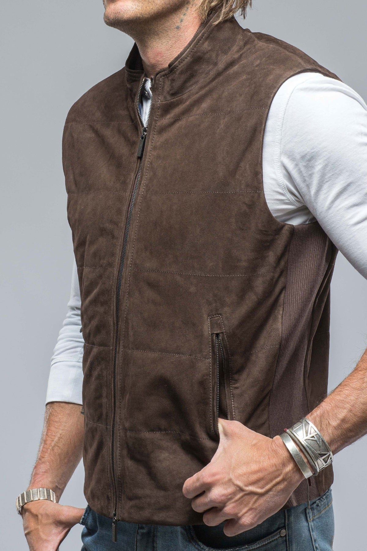 Rye Suede Vest In Chocolate - AXEL'S