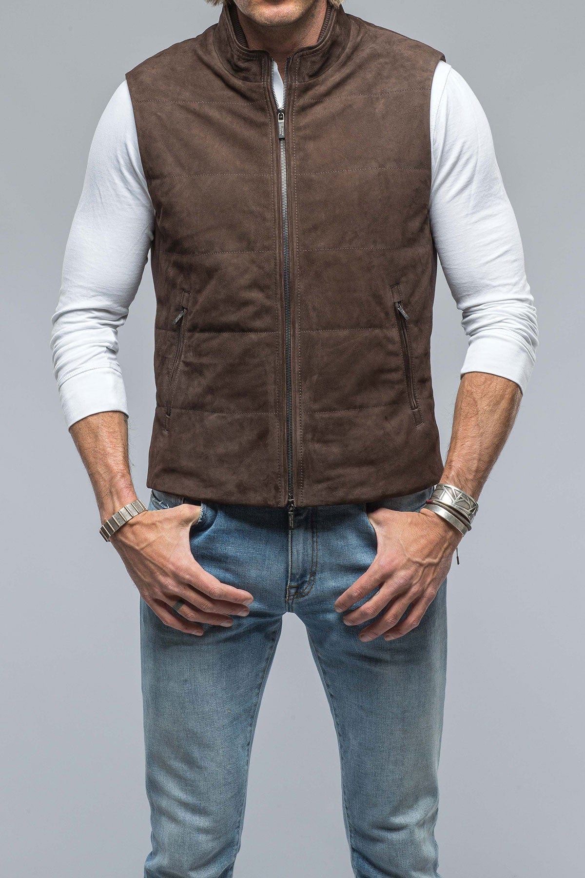 Rye Suede Vest In Chocolate - AXEL'S