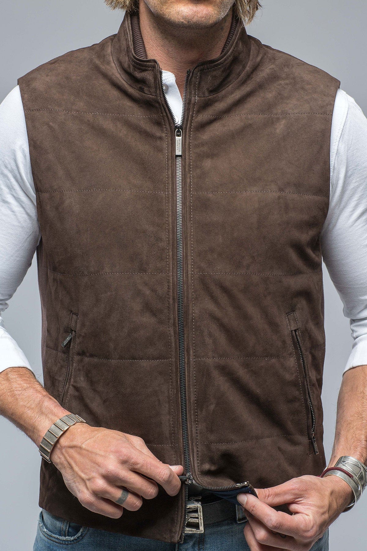 Rye Suede Vest In Chocolate - AXEL'S