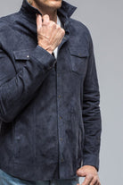 Bello Suede Shirt In Blue - AXEL'S