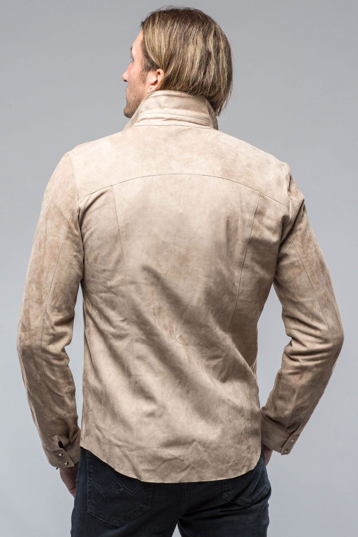 Bello Suede Shirt In Roccia - AXEL'S