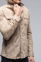 Bello Suede Shirt In Roccia - AXEL'S