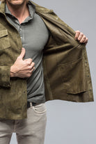 Bello Suede Shirt In Verde - AXEL'S