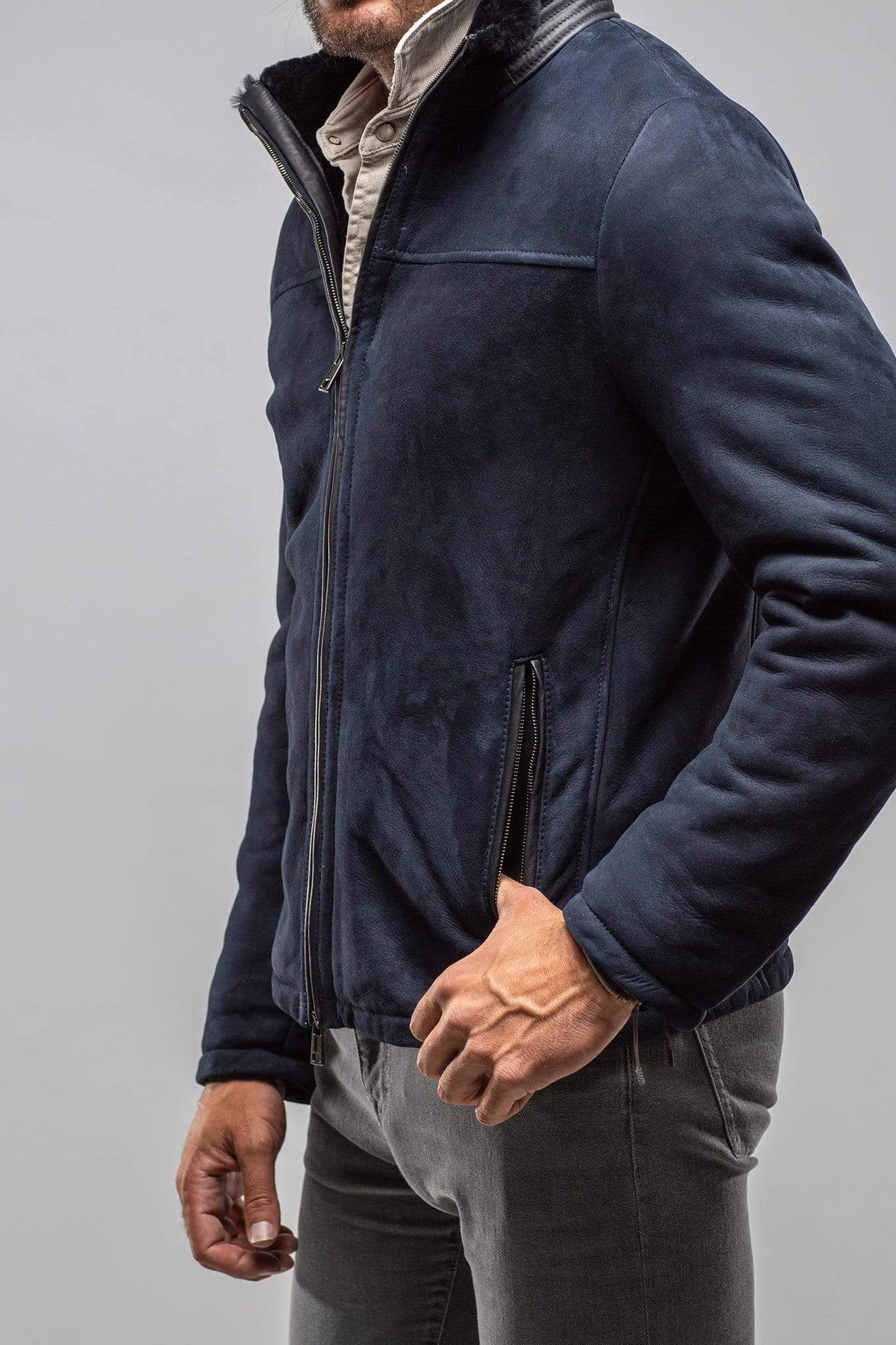 Bello Shearling In Navy - AXEL'S
