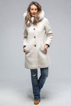 Ivana Wool Coat With Fur Lined Hood in Ivory - AXEL'S