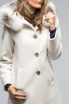 Ivana Wool Coat With Fur Lined Hood in Ivory - AXEL'S