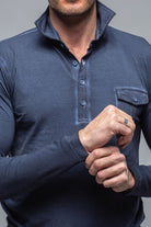 Cafe Paco LS Polo Shirt In Indaco - AXEL'S