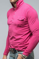 Cafe Paco LS Polo Shirt In Raspberry - AXEL'S