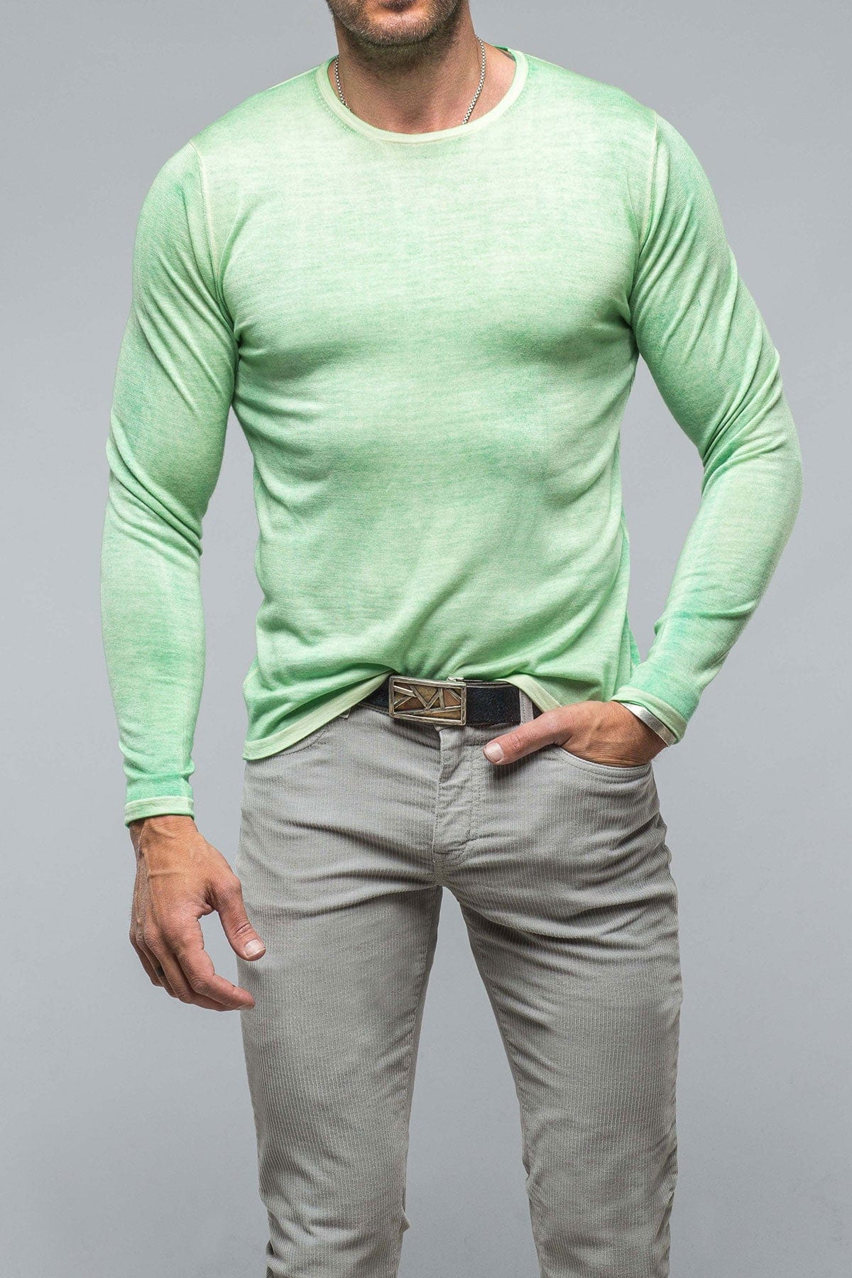 Matteo Cashmere Crew In Green - AXEL'S