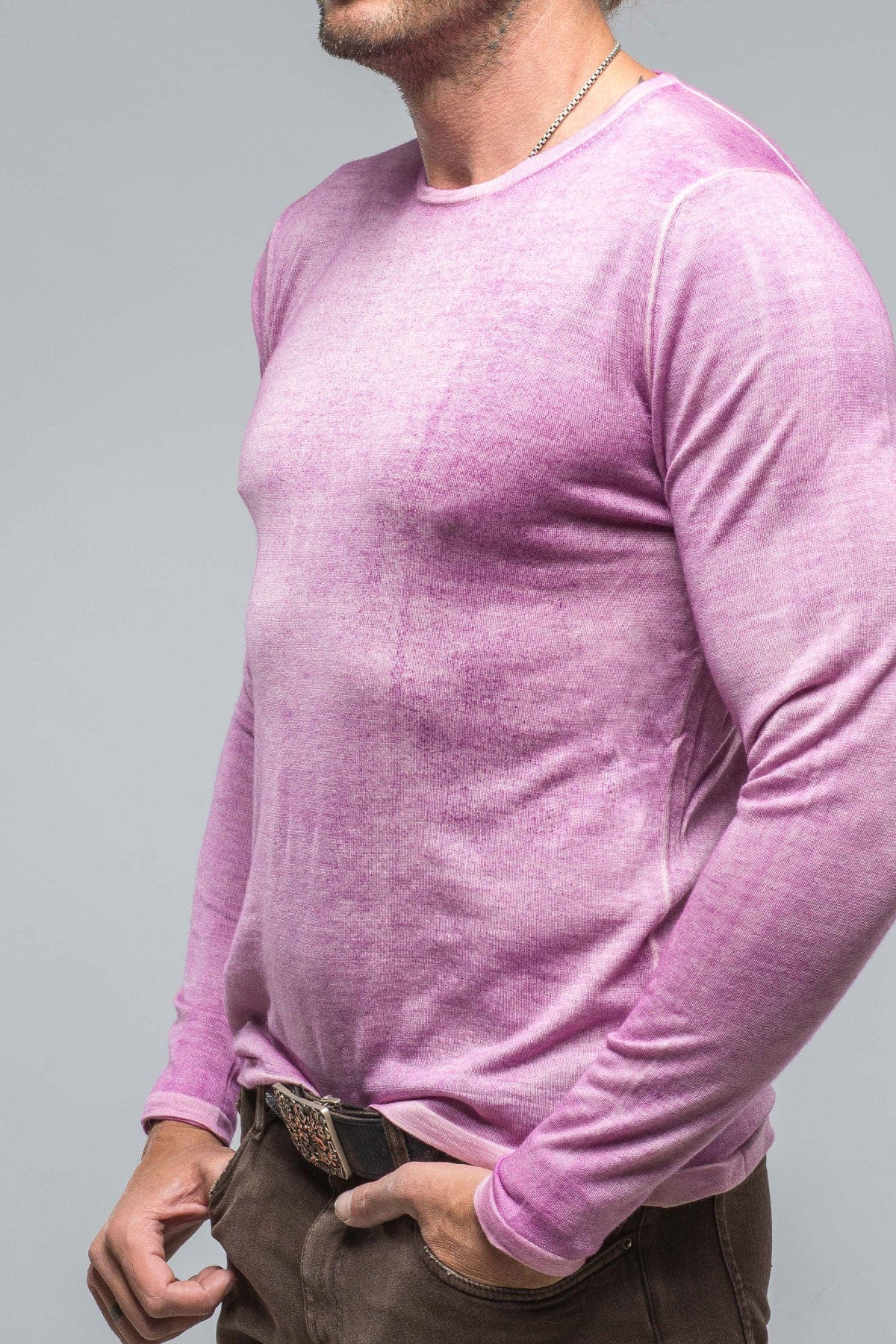 Matteo Cashmere Crew In Purple - AXEL'S