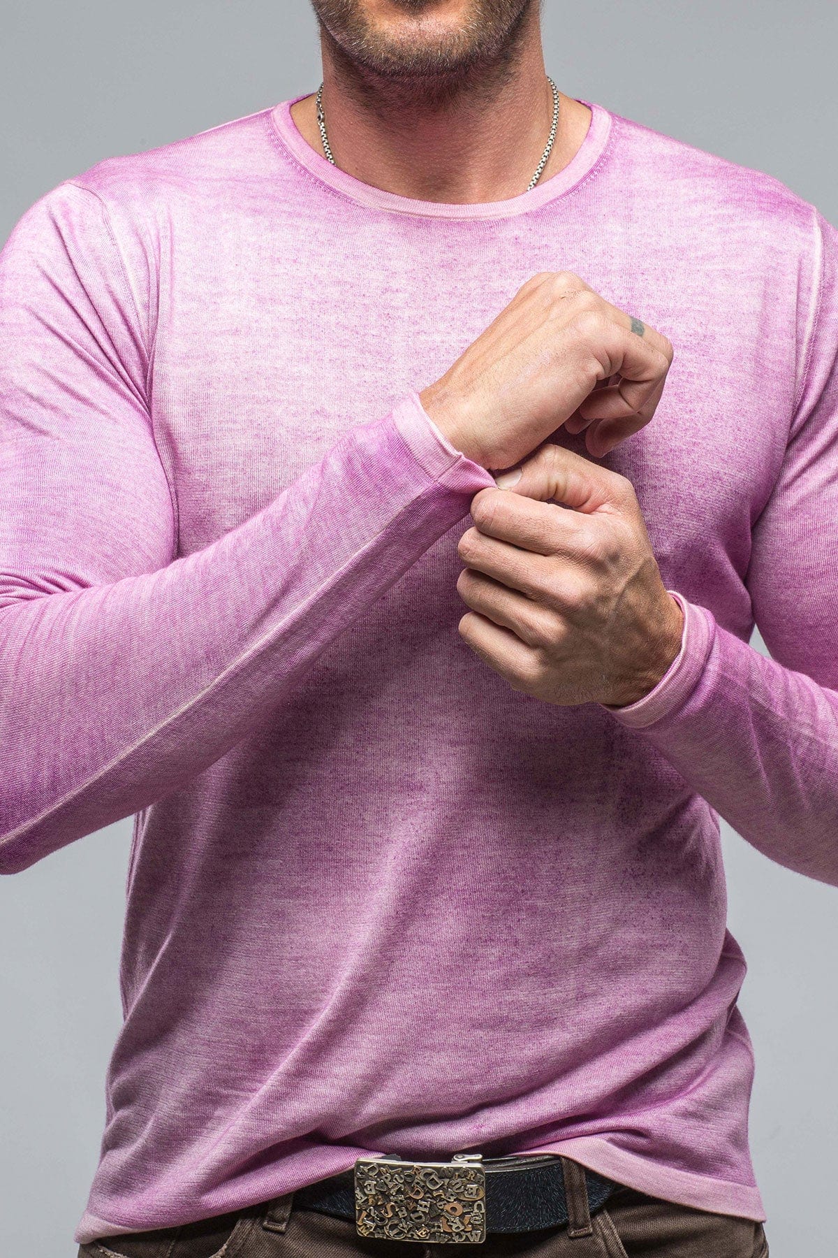 Matteo Cashmere Crew In Purple - AXEL'S