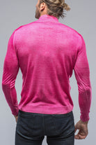 Queniin Cashmere Quarter Zip in Pink Inferno - AXEL'S
