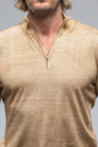Queniin Cashmere Quarter Zip In Rust - AXEL'S