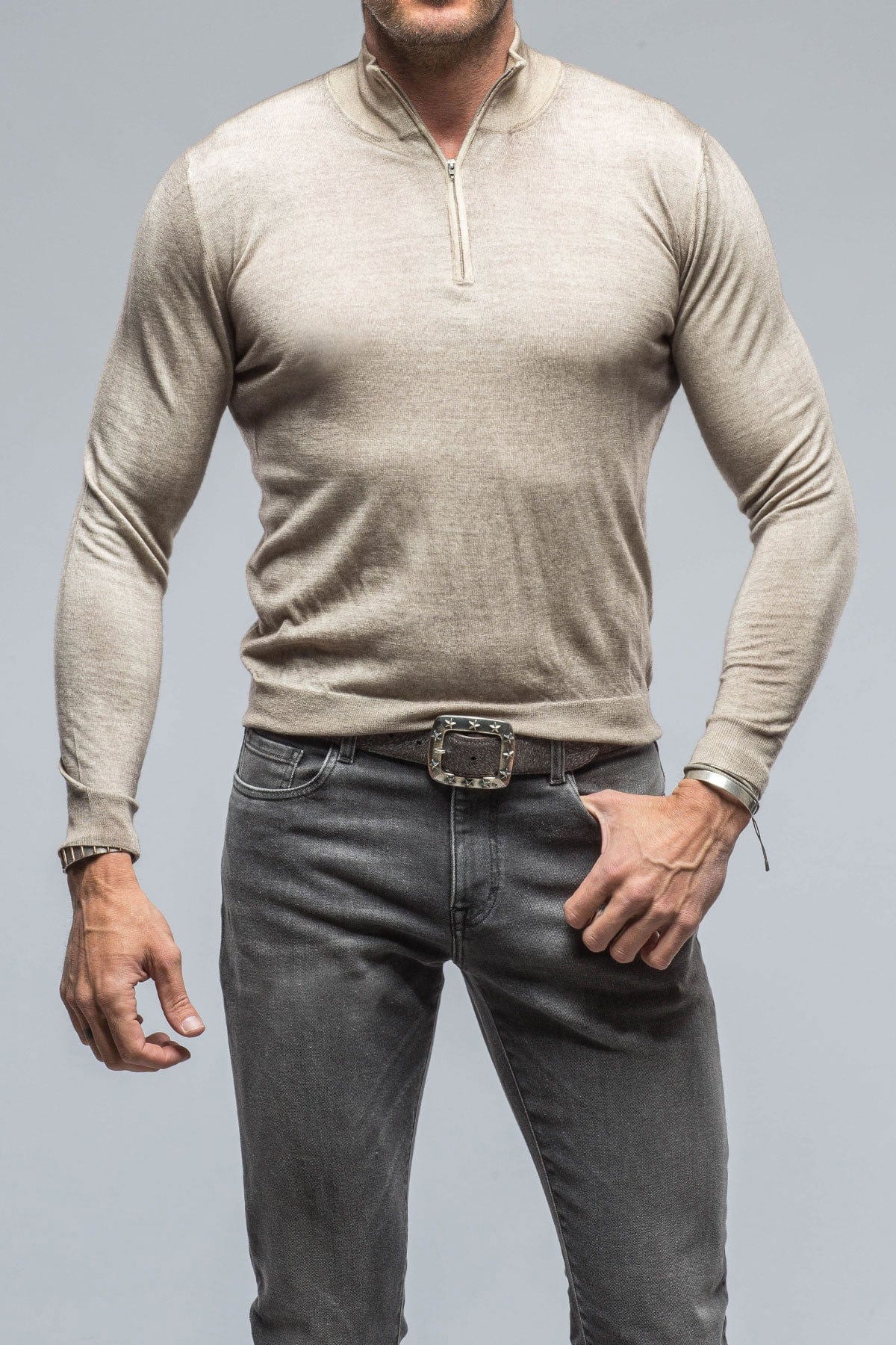 Queniin Cashmere Quarter Zip in Talpa - AXEL'S