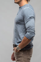 Coronado Cotton LS Henley in Capri Blue - AXEL'S