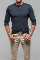 Coronado Cotton LS Henley in Navy - AXEL'S