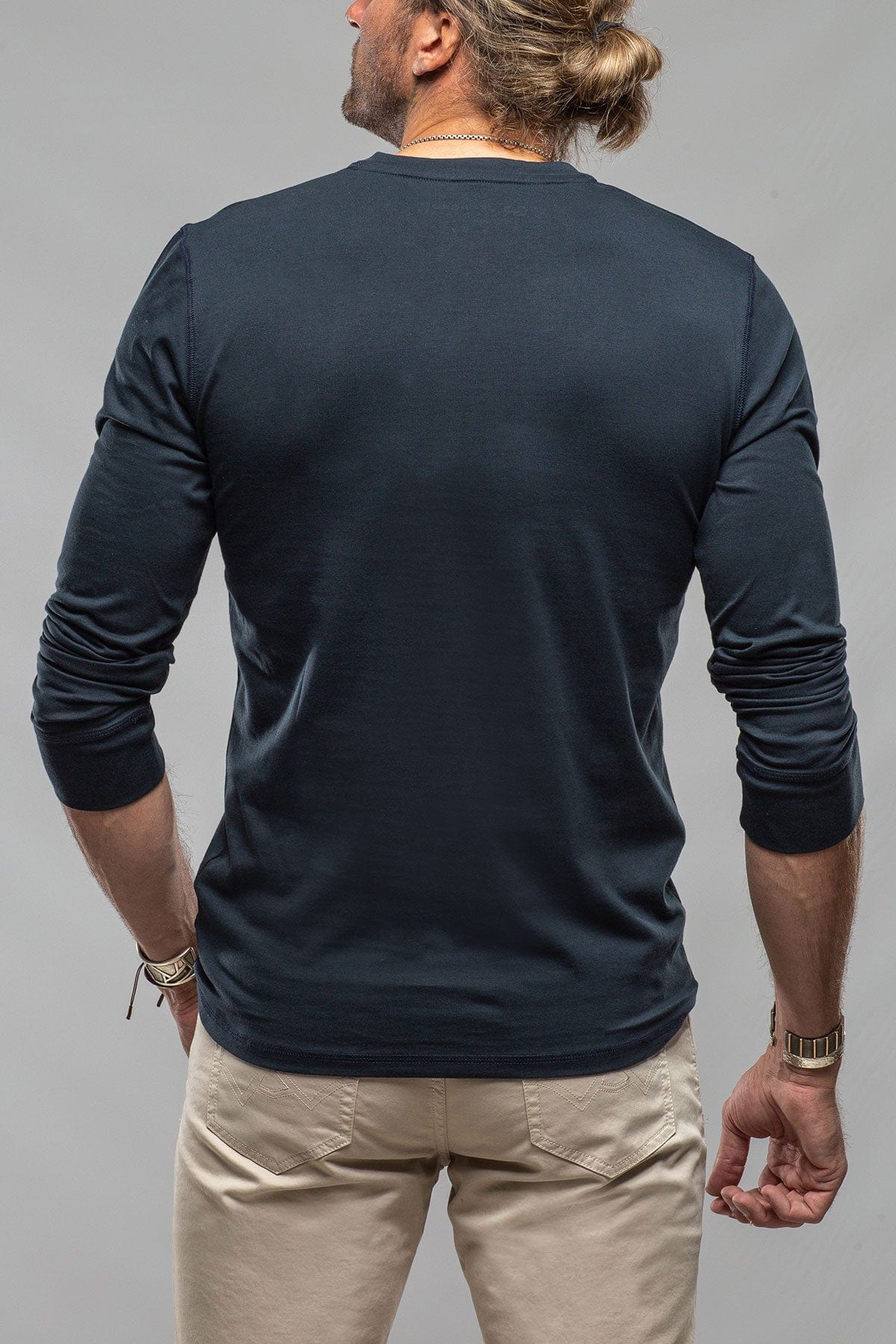 Coronado Cotton LS Henley in Navy - AXEL'S