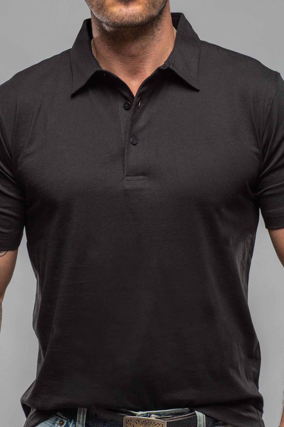 Cruz Cotton Polo in Black - AXEL'S