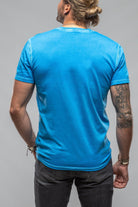 Mendocino Cotton SS Henley in Blue Lagoon - AXEL'S