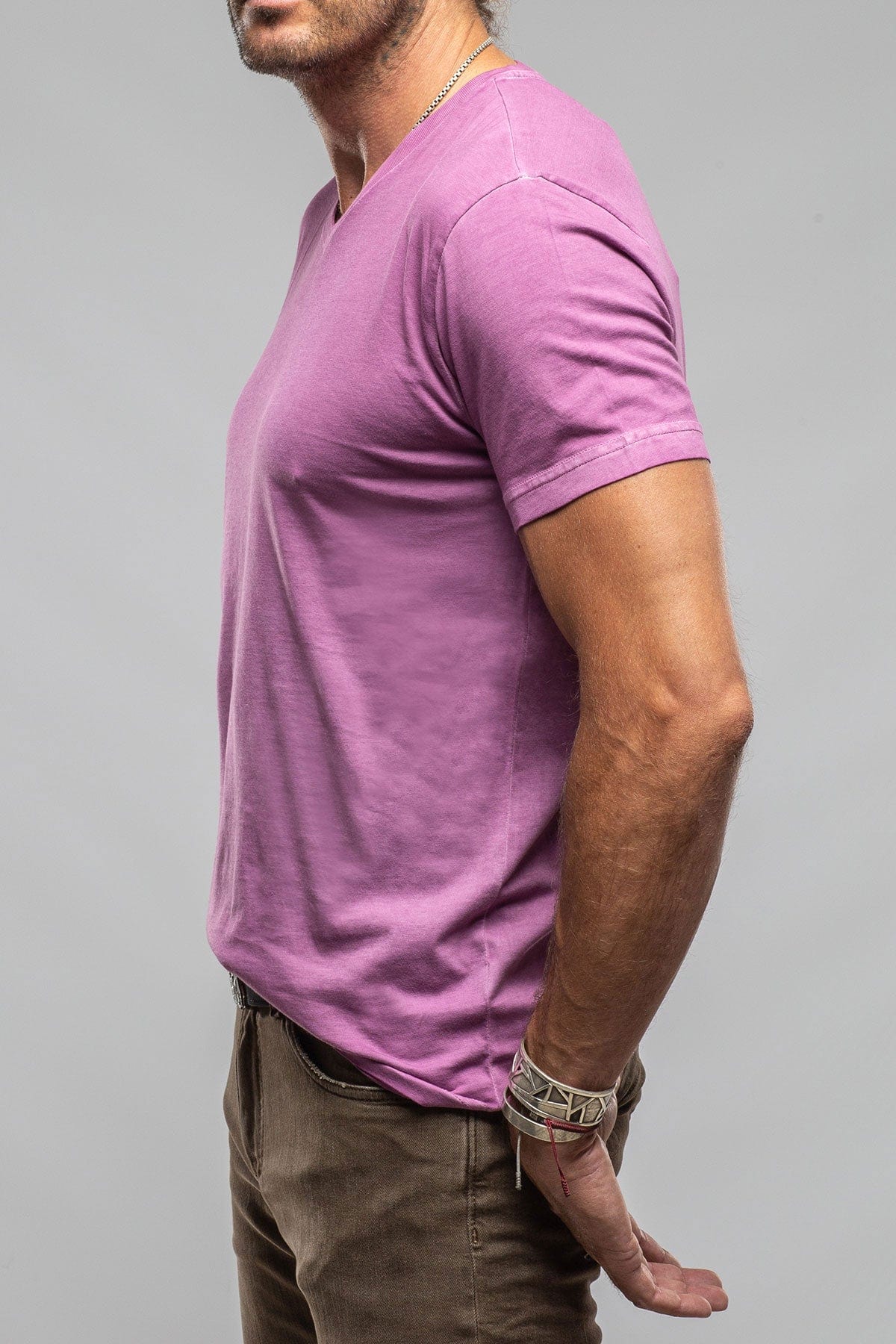 Siena Cotton V Neck In Plum - AXEL'S