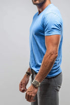 Siena Cotton V Neck Tee In Royal - AXEL'S