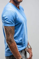 Siena Cotton V Neck Tee In Royal - AXEL'S