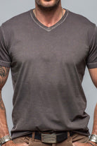 Siena Cotton V Neck In Basalt - AXEL'S
