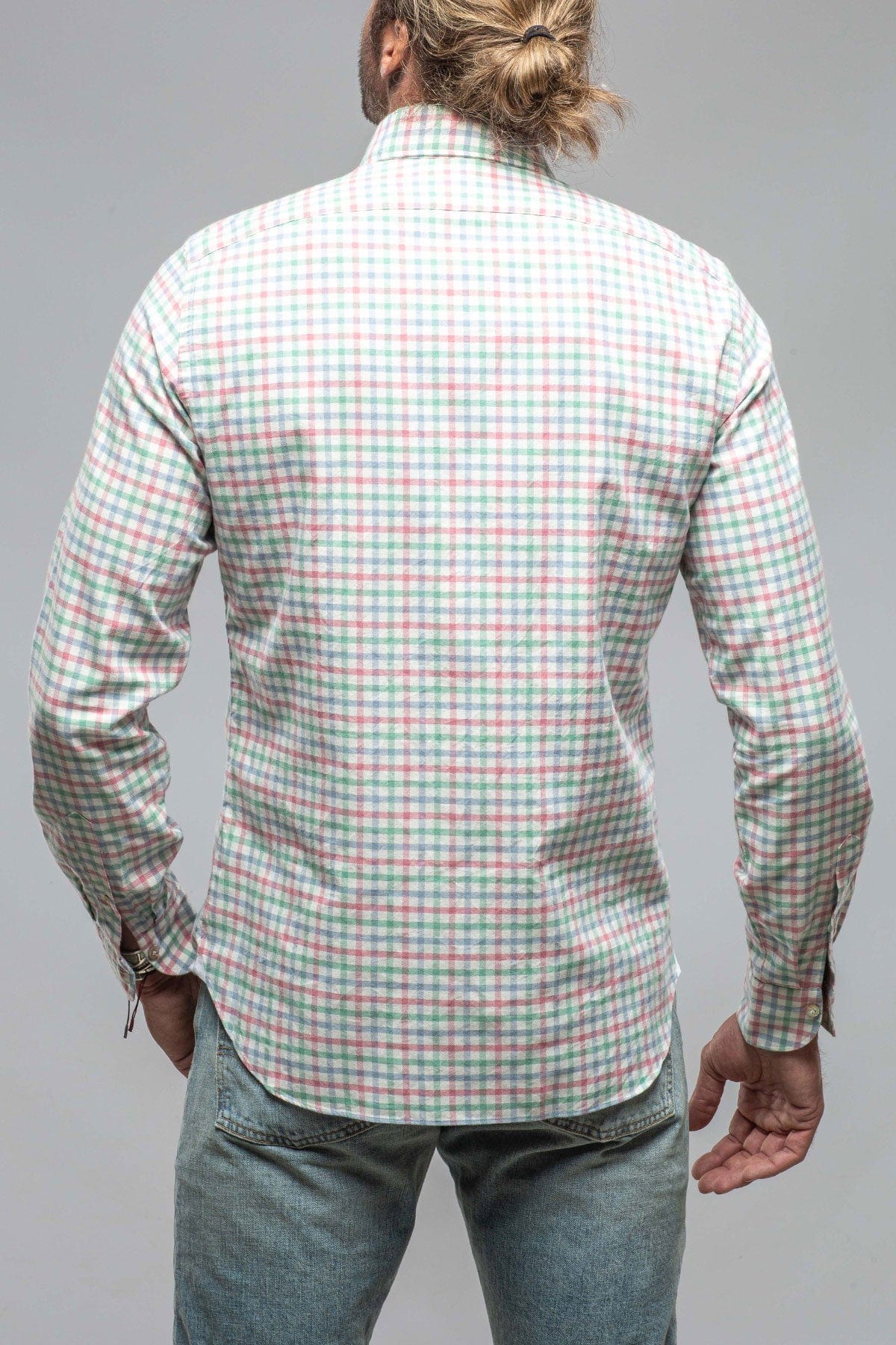 Crater Shirt In Green/Pink Check - AXEL'S