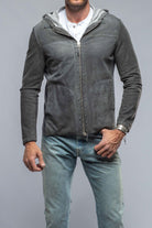 Donnarumma Suede Hoodie In Charcoal - AXEL'S