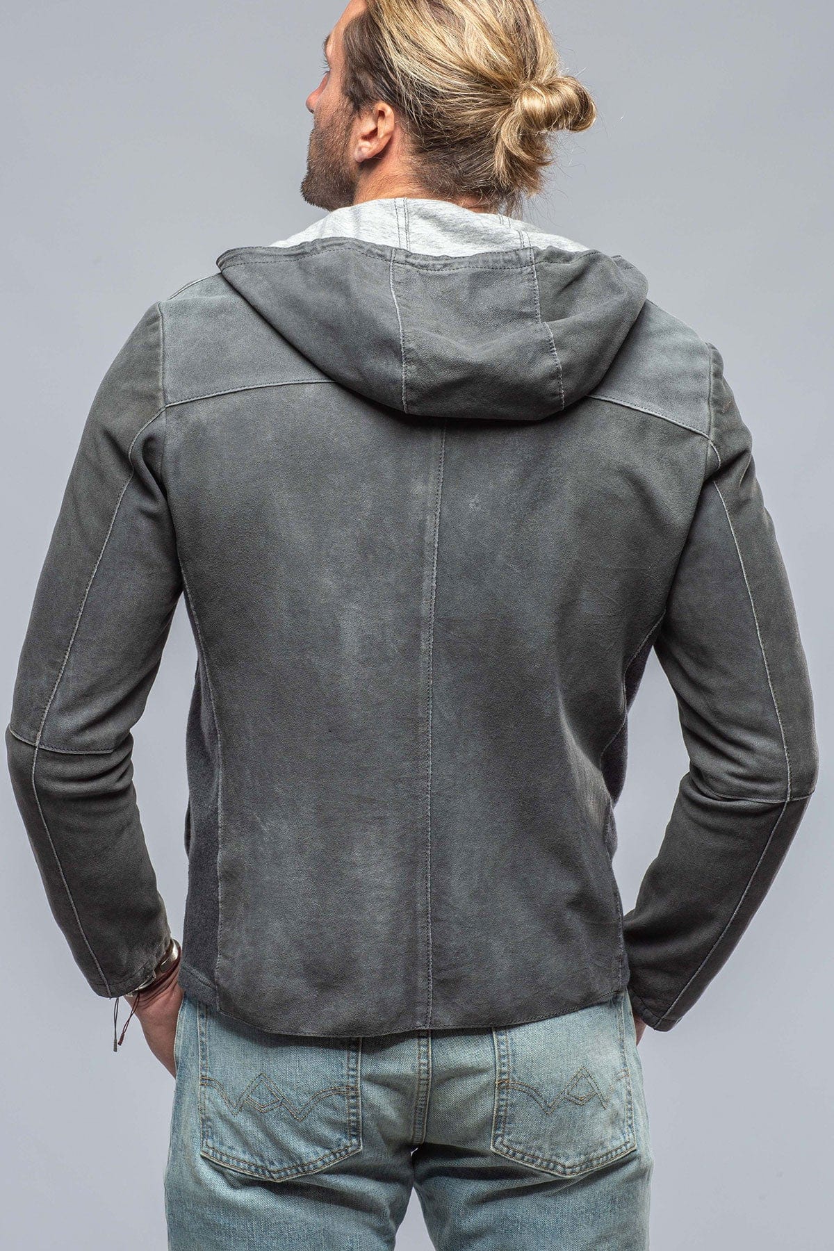 Donnarumma Suede Hoodie In Charcoal - AXEL'S