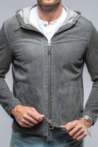 Donnarumma Suede Jacket in Charcoal - AXEL'S