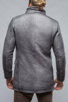 Leon Knitted Jacket In Steel - AXEL'S