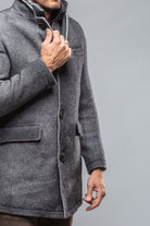 Leon Knitted Jacket In Steel - AXEL'S