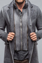 Leon Knitted Jacket In Steel - AXEL'S