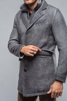Leon Knitted Jacket In Steel - AXEL'S